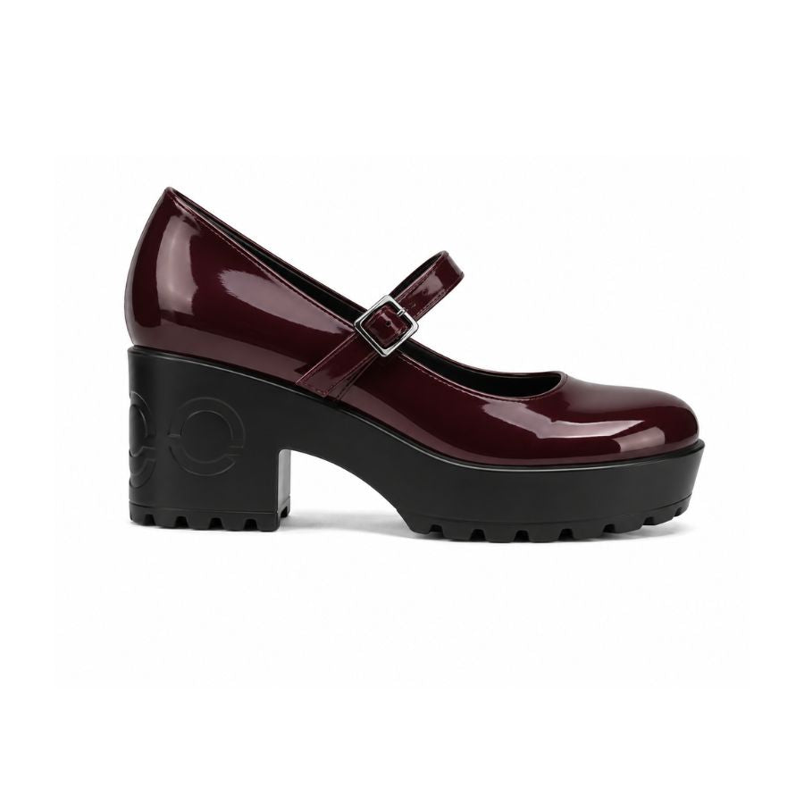 strappy DREY heel - patent burgundy