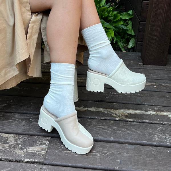 IRENE heeled clogs - beige