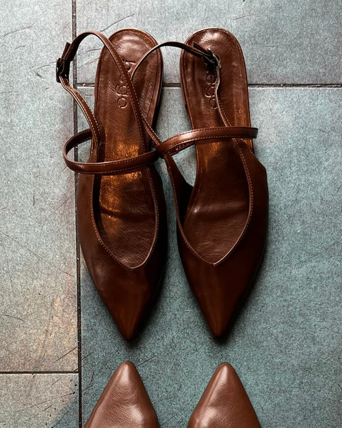 BELLA mary jane pointue – brun