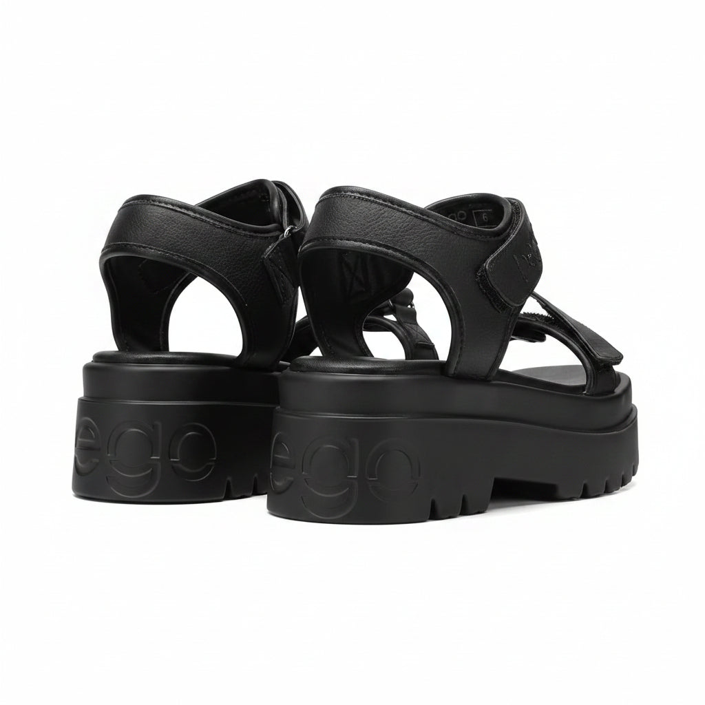 Sandales AXEL en cuir de raisins - noir