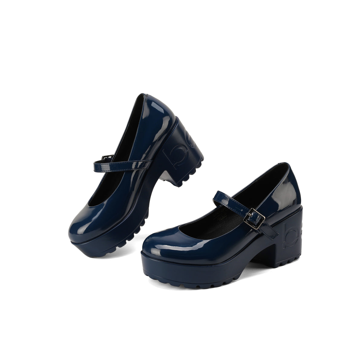 strappy DREY heel - patent navy