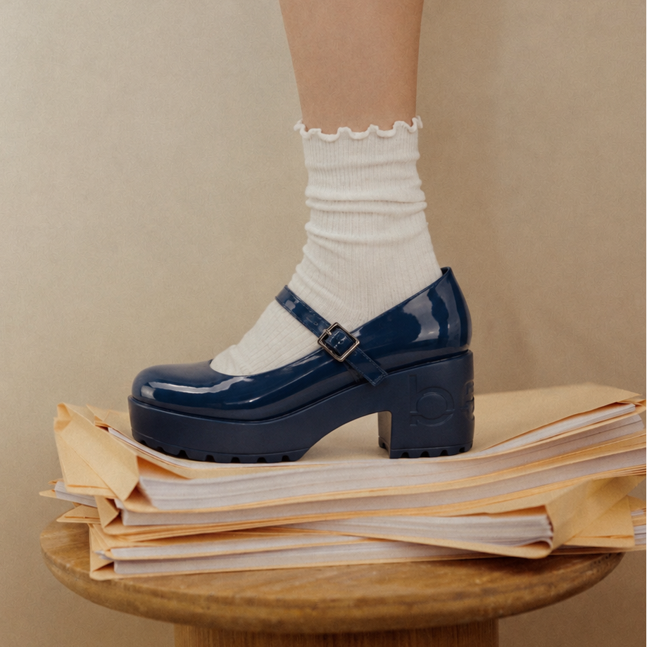 strappy DREY heel - patent navy