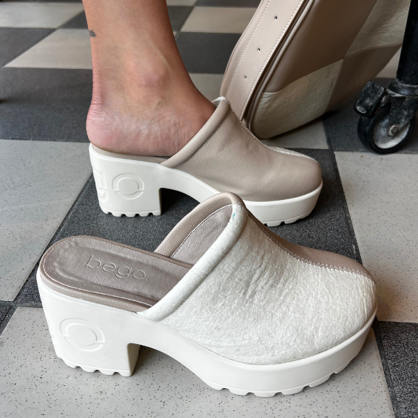 IRENE heeled clogs - beige